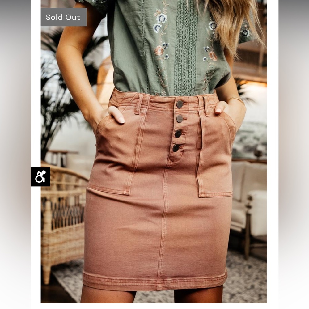 Flying Monkey Mauve Button Skirt